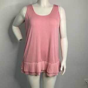 Ruby Ribbon Pink Peplum Sleeveless Top sz 0X  NWOT